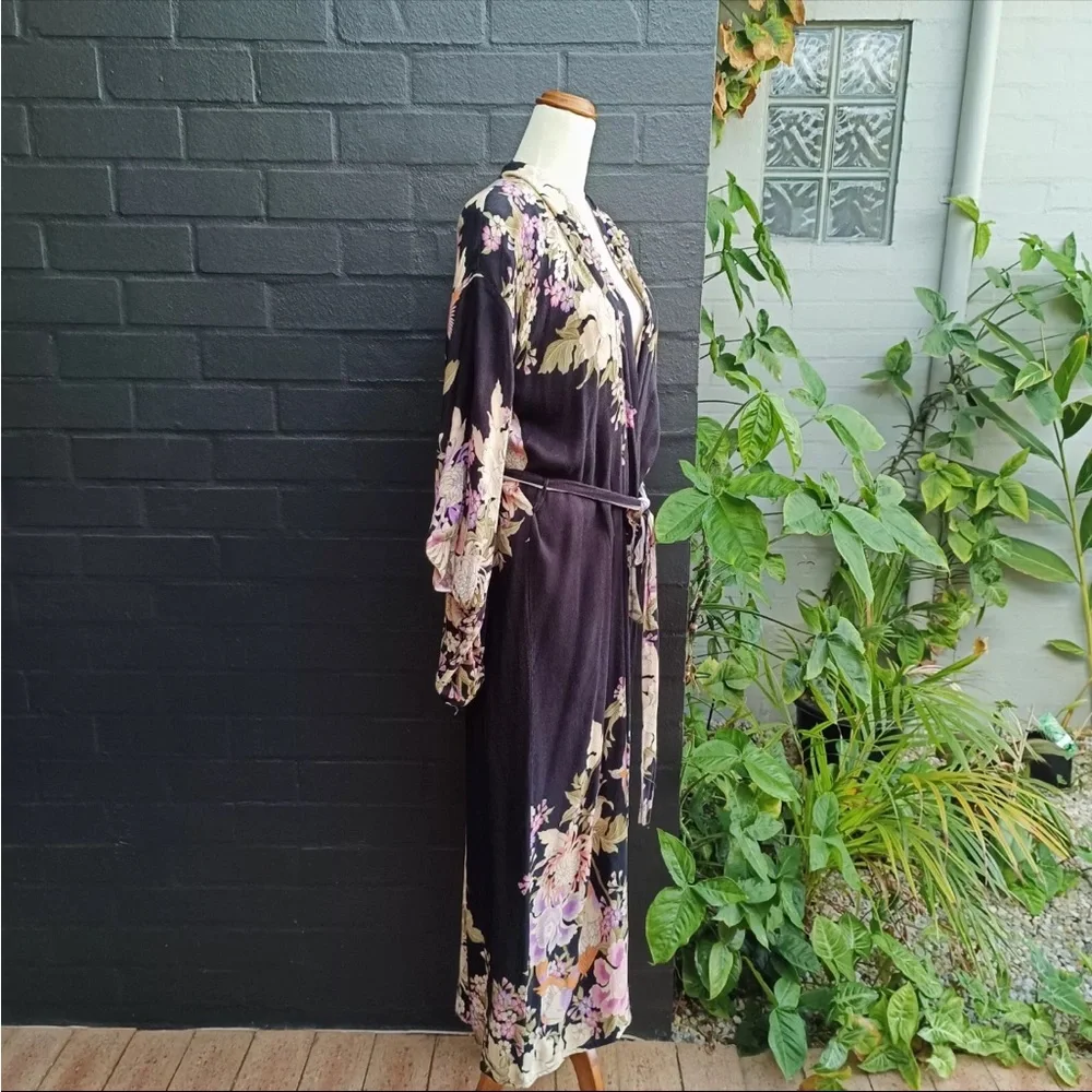 Spell & The Gypsy Vintage OS Blue Skies Reversible Rare Unicorn Kimono Duster - Picture 6 of 16